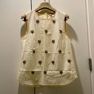 Bejeweled sleeveless cotton top gorgeous